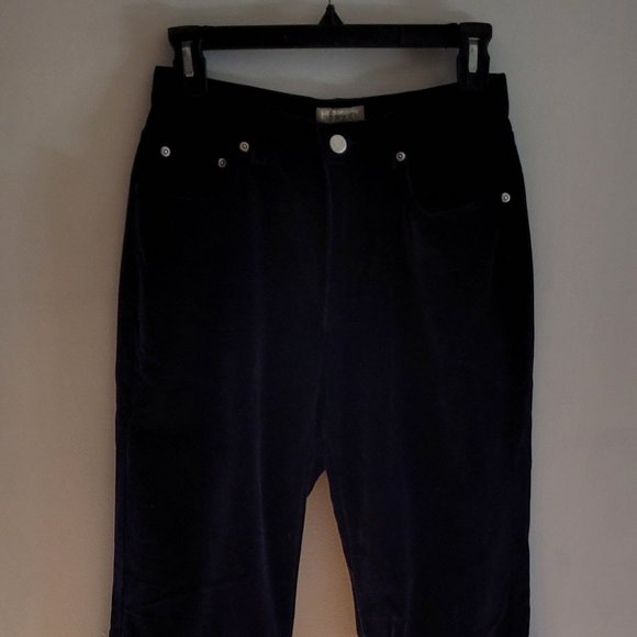 Vintage Midnight Blue Liz Claiborne Velvet Straight Leg Pants - Picture 2 of 6